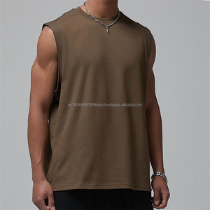 เสื้อกล้ามออกกำลังกายผู้ชาย ผ้าฝ้ายถัก แบบไม่มีแขน - Product Image 1