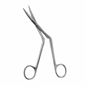 Ciseaux nasaux courbés Heymann de qualité supérieure - Ciseaux chirurgicaux ORL réutilisables en acier inoxydable pour rhinoplastie, turbinat, septum, septoplastie - Product Image 1