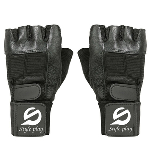 High Quality PU Fingerless Gym <b>Gloves</b> for Unisex <b>Weight</b> Lifting & Outdoor Fitness Training with for Closure Stretch Design - Product Image 2