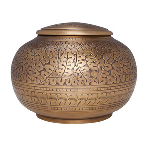 Urna Funeraria de Latón con Diseño Floral Premium, Estilo Americano, Urna Decorativa para Mascotas - Product Image 1