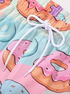 Shorts de Playa para Hombre con Estampado de Donuts, Secado Rápido, Diseño de Dibujos Animados, Cintura Media, Cordón Ajustable y Bolsillos - Product Image 5