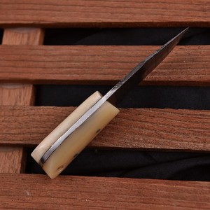 Custom Handcrafted Damascus Steel Mini Pocket <b>Knife</b> Fixed Blade Hunting Camping <b>Knife</b> with <b>Bone</b> <b>Handle</b> & Genuine Leather Sheath - Product Image 5