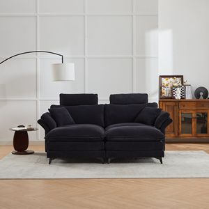 Nuovo Divano Moderno in Velluto a Coste 85.8, Comodo Divano a 4 Posti con Seduta Profonda, Divano Componibile con Pouf Cloud per Soggiorno - Product Image 3