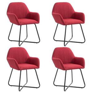 Ensemble de 4 chaises de salle à manger rouge vin - Product Image 1