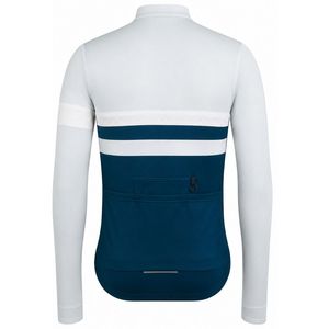 Maillot de cyclisme blanc et bleu marine à manches longues pour hommes et femmes, respirant, léger, pour VTT, vélo de route, course et entraînement - Product Image 2