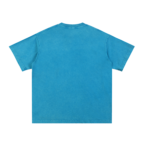 T-shirt d'été en coton lavé, écologique et respirant, coupe oversize, style streetwear vintage, coupe ample, épaules tombantes, grammage lourd - Product Image 2