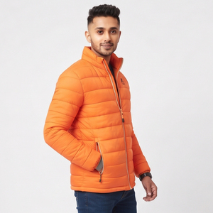 Veste matelassée en duvet pour homme, col montant, poche poitrine, manteau d'extérieur chaud pour l'hiver - Product Image 3