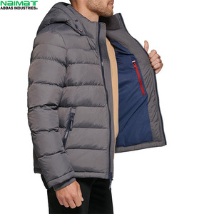 Eco Friendly Recycled Fabric Puffer Jacket Men Green Material Warm Padded Casual <b>Quilted</b> Outwear Parka - Product Image 6