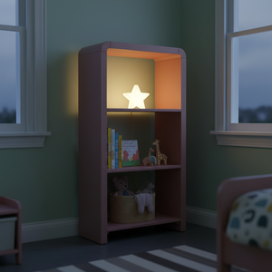 Pink Rose Eco-Friendly Modern 3-Shelf Backless Rubber Wood MDF Oak Veneer Living Room Display Bookcase <b>Storage</b> <b>Shelving</b> <b>Unit</b> - Product Image 3