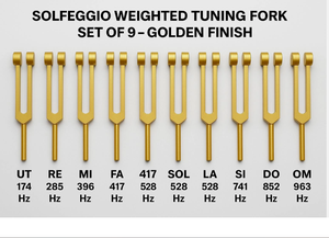 Juego de Diapasones de Alta Calidad, 18 Piezas, 9 Solfeggio y 9 Chakra, con Peso Dorado - Product Image 2