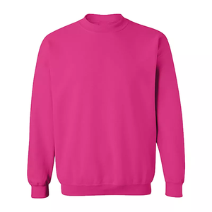 Sudadera Unisex Rosa de Cuello Redondo, Corte Regular, Tejida, Informal, de Color Sólido, Manga Larga - Product Image 1