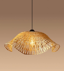 Handwoven Bamboo Pendant <b>Light</b> Natural Rattan Hanging Lamp Boho <b>Ceiling</b> <b>Light</b> Handmade <b>Wicker</b> Pendant Lamp - Product Image 1