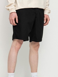 Pantalones Cortos Oxford Negros Sólidos de Calidad Premium para Hombre 2026, Bermudas de Cintura Media con Botones, Bolsillos Tejidos Casuales, ODM OEM - Product Image 5