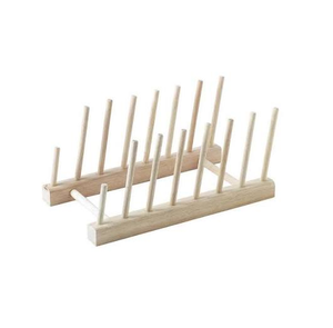 Égouttoir à vaisselle en bois rectangulaire sur pied, à un seul niveau, support de rangement de cuisine minimaliste - Product Image 2