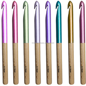 Tu marca, 12 Uds., juego de ganchos de ganchillo de bambú de 3-10mm, mango DIY, aguja de tejer de madera, herramientas de tejer de 12 tamaños, costura ergonómica - Product Image 2