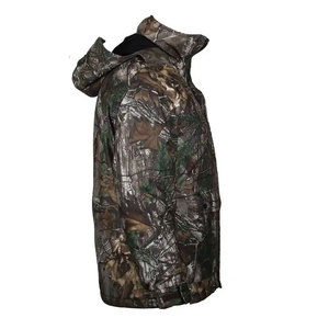Veste polaire à capuche pour homme, coupe-vent, en toile de polyester, logo sur le devant, coupe classique, vêtements d'extérieur pour l'hiver - Product Image 2