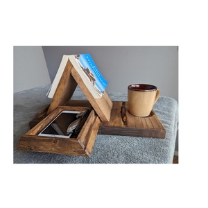 Soporte de Madera para Libros, Triangular, con Cajón de Almacenamiento, Marcador de Páginas, Reposapiés para Lectura, Soporte para Gafas, Organizador de Libros para Mesa de Noche - Product Image 6
