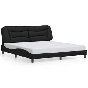 Cadre de lit Hvar noir 72"x83.9" avec éclairage LED, style moderne, sans matelas - Product Image 5