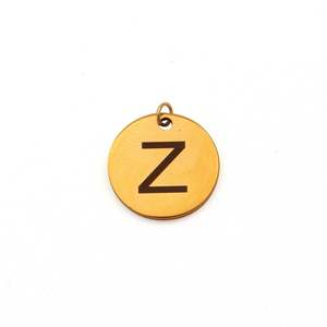 จี้ตัวอักษร26ตัวสร้อยคอพร้อมจี้โลหะสีทอง - Product Image 1