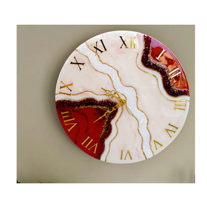 Resin wall <b>clock</b> <b>Digital</b> Modern luxurious Quartz Hanging Wall <b>Clock</b>-Handmade Wood Resin Christmas Gift in handcraft work - Product Image 3