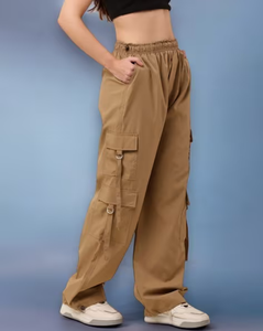 Pantalones Cargo para Mujer, Recién Llegados, con Puños Elásticos y Múltiples Bolsillos, Cintura Alta con Cordón, Estilo Hip Hop - Product Image 5