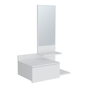 Armadietto Galleggiante da Corridoio Smart Storage & Organization 92 cm (36.2\") H, 1 Cassetto, 3 Ripiani, 1 Specchio, Bianco - Product Image 4