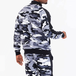Ensemble de survêtement camouflage pour homme, sweat-shirt à fermeture éclair intégrale et pantalon assorti, style streetwear, respirant, polyester, coupe classique - Product Image 5