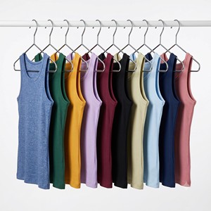Débardeur sans manches en coton gris pour homme, col rond, style décontracté tricoté uni - Product Image 6