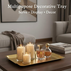 Bandeja de Lujo Multiusos para Té, Aperitivos, Postres, Frutas y Pasteles, con Acabado Brillante Chapado en Oro, Apta para Lavavajillas y Microondas, para Cocina y Comedor - Product Image 5