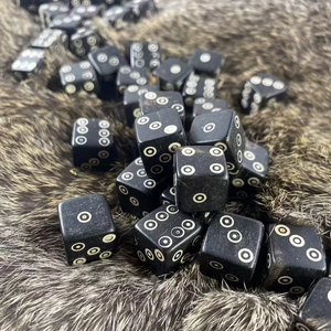 Dés à jouer en corne d'animal écologiques de haute qualité, uniques et très demandés, accessoire de jeu vintage noir premium, artisanat Saniya - Product Image 1