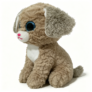 Peluche personnalisée Poodle, Chiot en peluche, Chien en peluche à yeux scintillants, Jouet chien à poils bouclés - Product Image 1