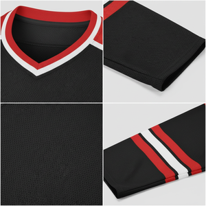 เสื้อทีมฮอกกี้น้ำแข็งสำหรับผู้ใหญ่ ผลิตจากโพลีเอสเตอร์ 100% ราคาโรงงานขายส่งโดยตรง รับออกแบบตามสั่ง บริการ OEM/ODM - Product Image 4