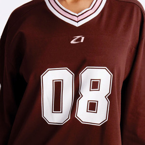 Camisetas Personalizadas Estilo Y2K Marrón, Oversize, para Fútbol y Baloncesto, Cuello en V, Corte Cuadrado, Camisetas Cortas Vintage de Fútbol Americano para Mujer - Product Image 3