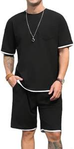 Ensemble polo à manches courtes et short pour homme Babioboa, tenue d'été en deux pièces, 3 poches, fermeture éclair, survêtement décontracté pour le sport quotidien - Product Image 2