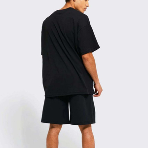 2026 New American Retro Print Oversized Heavy Pure Cotton Men's Short-sleeved T-shirt Street Men's T-shirt Drop-Shoulder <b>Plain</b> - Product Image 2