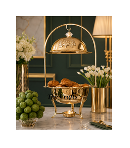 Trending Design Stainless Steel Chafing Dish With Hanging <b>Cover</b> Restaurant And Hotelware Serving Chafing Dish In Gold Polished - Product Image 5