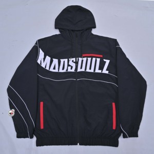 MADSQUILZ Unisex Black Full <b>Zip</b> <b>Hooded</b> Breathable Waterproof Eco-Friendly Quick Dry Lightweight Streetwear 100% Nylon Tracksuit - Product Image 5