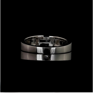 Luxury Baguette Cut 0.50 CT Lab Grown Diamond Men's Band <b>Ring</b> 18kt White Gold IGI Certification VVS-VS E Color Wedding - Product Image 5