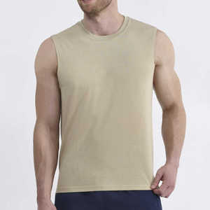 Débardeur de sport personnalisé pour homme, respirant, sans manches, écologique, col rond, couleur unie, décontracté, polyester/coton 220g, vente en gros - Product Image 6