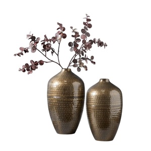 Vase à fleurs en métal doré de forme ronde au design classique, décorations pour la maison, décorations de table de mariage, vase décoratif, prix d'usine - Product Image 2