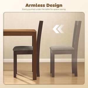 Set di 2 Sedie da Pranzo in Lino Grigio Espresso, Sedie da Cucina con Gambe in Legno di Gomma per Soggiorno e Sala da Pranzo - Product Image 6