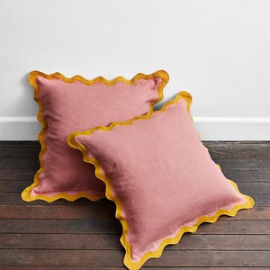 Solid Color Linen Cushion Cover Square Shape Ruffle Edge Nordic Style Home <b>Decor</b> <b>Pillow</b> Case Handmade Design - Product Image 6