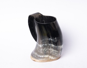 B.S. INTERNATIONAL Factory Price Eco Friendly Real Cow Buffalo Horn Old Fashioned Beer <b>Mugs</b> Bamboo Lid Camping Dishwasher Safe - Product Image 6