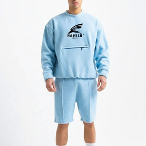 Conjunto Casual de Verano para Hombre Hecho a Medida, Conjunto de Camiseta y Pantalones Cortos de Algodón y Elastano, Estilo Urbano, Tallas Grandes, Venta al Por Mayor - Product Image 1