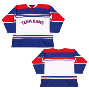 Maillot de hockey sur glace personnalisé |   Col à lacets de style vintage - Personnalisez le nom et le numéro de votre équipe - Vêtements de sport en mesh de qualité supérieure - Product Image 3