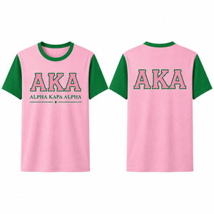 เสื้อยืดคอกลมผ้าฝ้ายพรีเมียมสำหรับผู้หญิง โลโก้ปักสไตล์กรีกแบบสั่งทำพิเศษสำหรับชมรมนักศึกษา ย้อมสีแบบ Casual Garment Dyed - Product Image 1