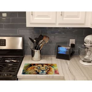 Planche à découper décorative en verre trempé grand format motif lion, nouvelle planche de cuisine pour couper et servir - Product Image 2