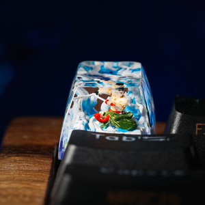 <b>Keycaps</b> Mystical Forest <b>Artisan</b>, Custom <b>Artisan</b> <b>Keycaps</b>, <b>Keycaps</b> Anime Cute, Green <b>Keycaps</b>, <b>Keycaps</b> Set, Wooden <b>Keycaps</b> - Product Image 5