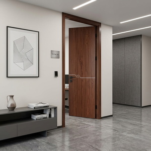 Portes intérieures commerciales d'ingénierie en composite de bois WPC de haute qualité, insonorisées, pour chambres, villas, hôtels, appartements et entrées. - Product Image 3