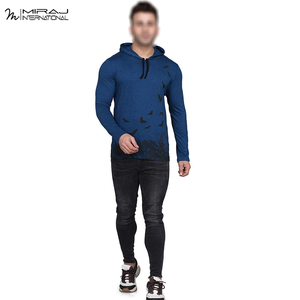 Sweat-shirts pour hommes de couleur noir et bleu, style unique, design personnalisé, impression sur mesure, meilleur fournisseur, prix d'usine - Product Image 2